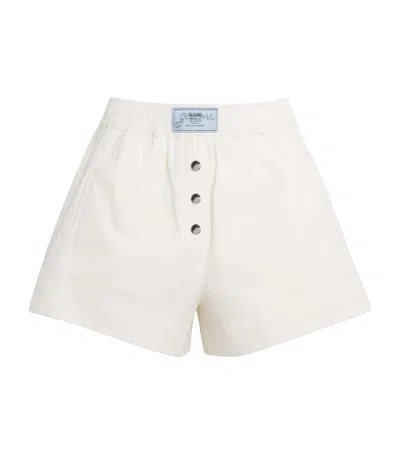 Ganni Organic Cotton Elasticated Shorts In White
