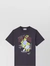 Ganni Organic Cotton Floral Graphic T-shirt In Blue