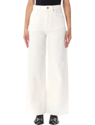 Ganni Organic Cotton Jeans For Women In White