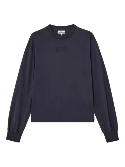 Ganni Organic Cotton Jersey In Blue