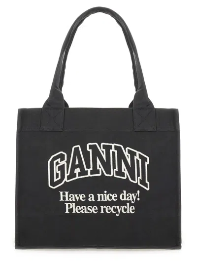 GANNI GANNI ORGANIC COTTON LARGE TOTE BAG