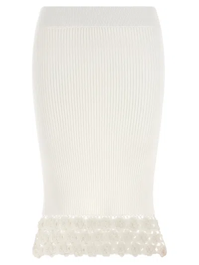 Ganni Organic Cotton Midi Women's Skirt In White