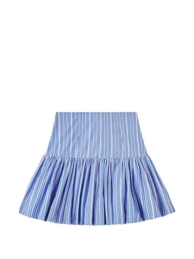 Ganni Organic Cotton Mini Skirt In Blue