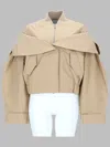 Ganni Coat Elasticated Hem Oversized Collar Pockets In Brown