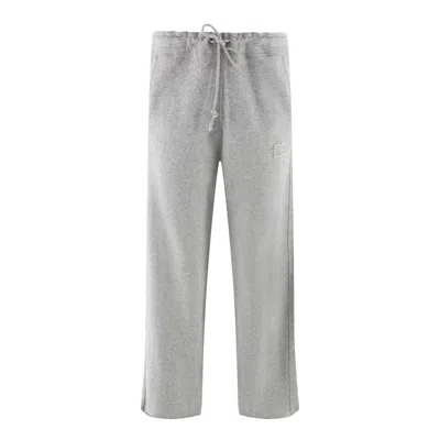 Ganni Organic-cotton Track Pants In Gray