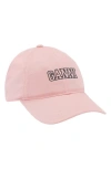 Ganni Baseball Cap With Logo Embroidery In Sweet Lilac