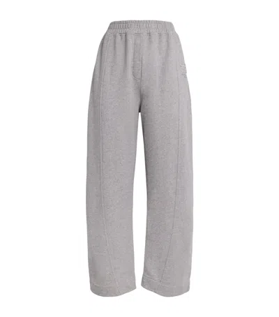 Ganni Organic Cotton Wide-leg Sweatpants In Gray