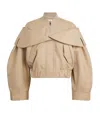 Ganni Coat Elasticated Hem Oversized Collar Pockets In Neutral