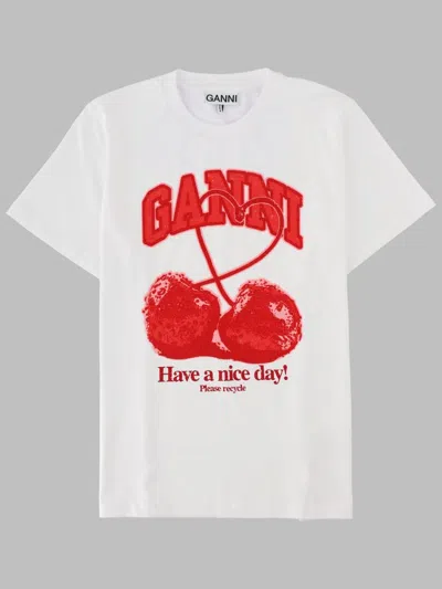 Ganni Organic Cotton Women's T-shirt In White