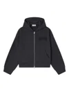 Ganni Hooded Long Sleeve Organic Cotton Sweatshirt In Black