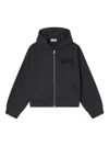 Ganni Hooded Long Sleeve Organic Cotton Sweatshirt In Black