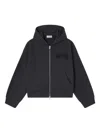 Ganni Hooded Long Sleeve Organic Cotton Sweatshirt In Black