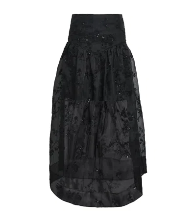 GANNI ORGANZA EMBELLISHED MAXI SKIRT