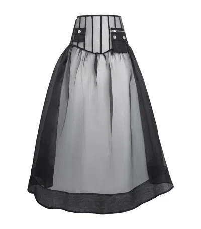Ganni Organza Pocket-detail Maxi Skirt