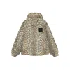 Ganni Hooded Leopard Print Nylon Blouson Jacket In Animal Print