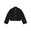 Ganni Drop-shoulder Bomber Jacket In Black