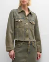 Ganni Denim Jacket In Shitake