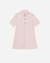 Ganni Pleat-hem Denim Mini Dress In Pink