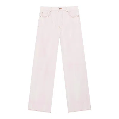 Ganni Overdyed Heavy Denim Izey In Pink