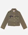 Ganni Overdyed Heavy Denim Jacket In Green