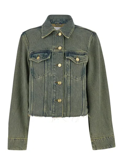 Ganni Denim Jacket In Multi