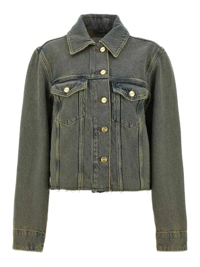 Ganni Denim Jacket In Multi