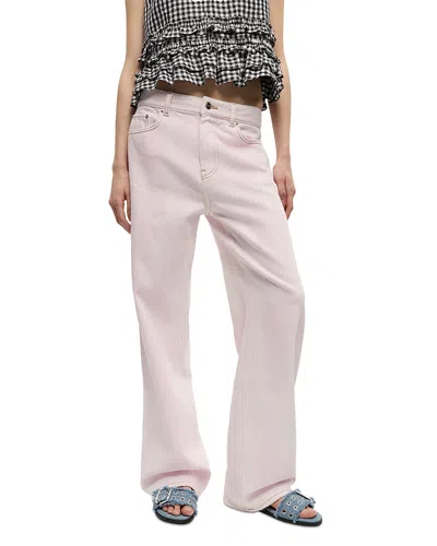 Ganni Overdyed Izey Jeans In Chalk Pink In White