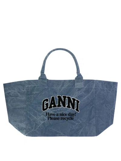 GANNI GANNI OVERSIZE CANVAS TOTE BAG