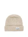 Ganni Wool-blend Light Structured Rib Knit Beanie