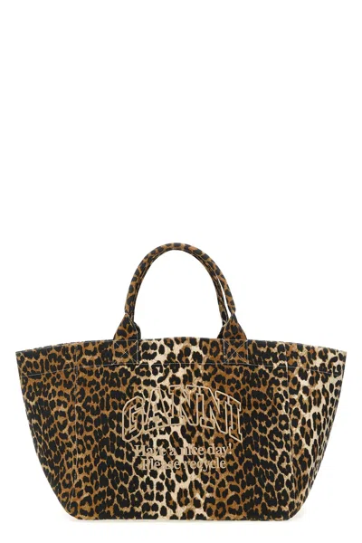 Ganni Oversized Leopard Shopping Bag