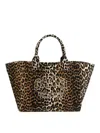 Ganni Oversized Canvas Tote Bag In Marrón