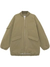 GANNI OVERSIZED MULTIPLE-POCKET BOMBER JACKET