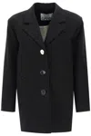 Ganni Oversized Single-breasted Blazer In Black