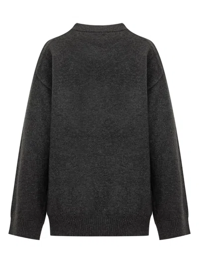 Ganni Oversized Sweater In Phantom