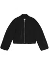 Ganni Drop-shoulder Bomber Jacket In Black