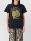 Ganni Basic Jersey Owls Relaxed T-shirt T-shirts Black
