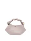 Ganni Mini Bou Recycled Leather Bag In Gray
