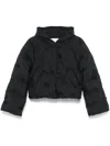 Ganni Down Jacket With Embroidered Monogram In ブラック