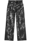 Ganni Tie-dye Jeans In Black