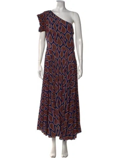 Pre-owned Ganni Paisley Print Long Dress In Multicolor