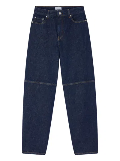 Ganni Jeans Mit Kontrasteinsätzen In Blue
