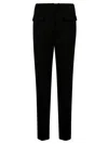 Ganni Pantalone Dritto Twill Leggero In Black