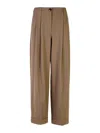 Ganni Shiitake Viscose Blend Pants In Marrón