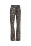 Ganni Printed Stretch Cotton Pant In Animal Print