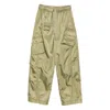 Ganni Womens Boa Elasticated Patch-pocket Shell Trousers In Green