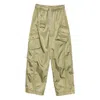 Ganni Womens Boa Elasticated Patch-pocket Shell Trousers In Green