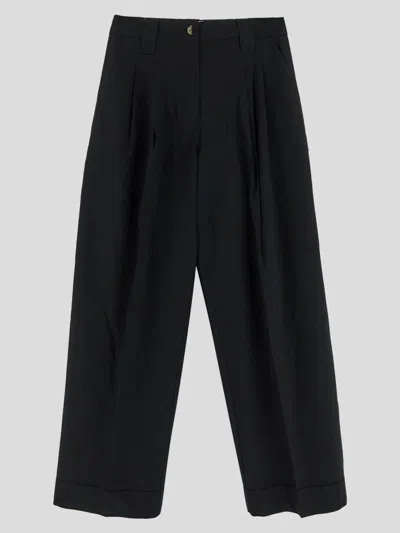 Ganni Trousers In Black