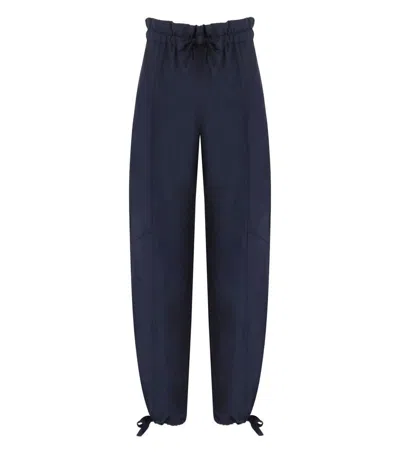 Ganni Karottenhose Aus Twill In Marineblau