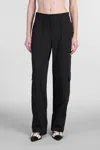 Ganni Twill Suiting Cargo Pants In Black