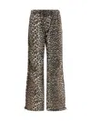 Ganni Womens Izey Leopard-print Mid-rise Straight-leg Organic-cotton Blend Stretch-denim Jeans In Brown